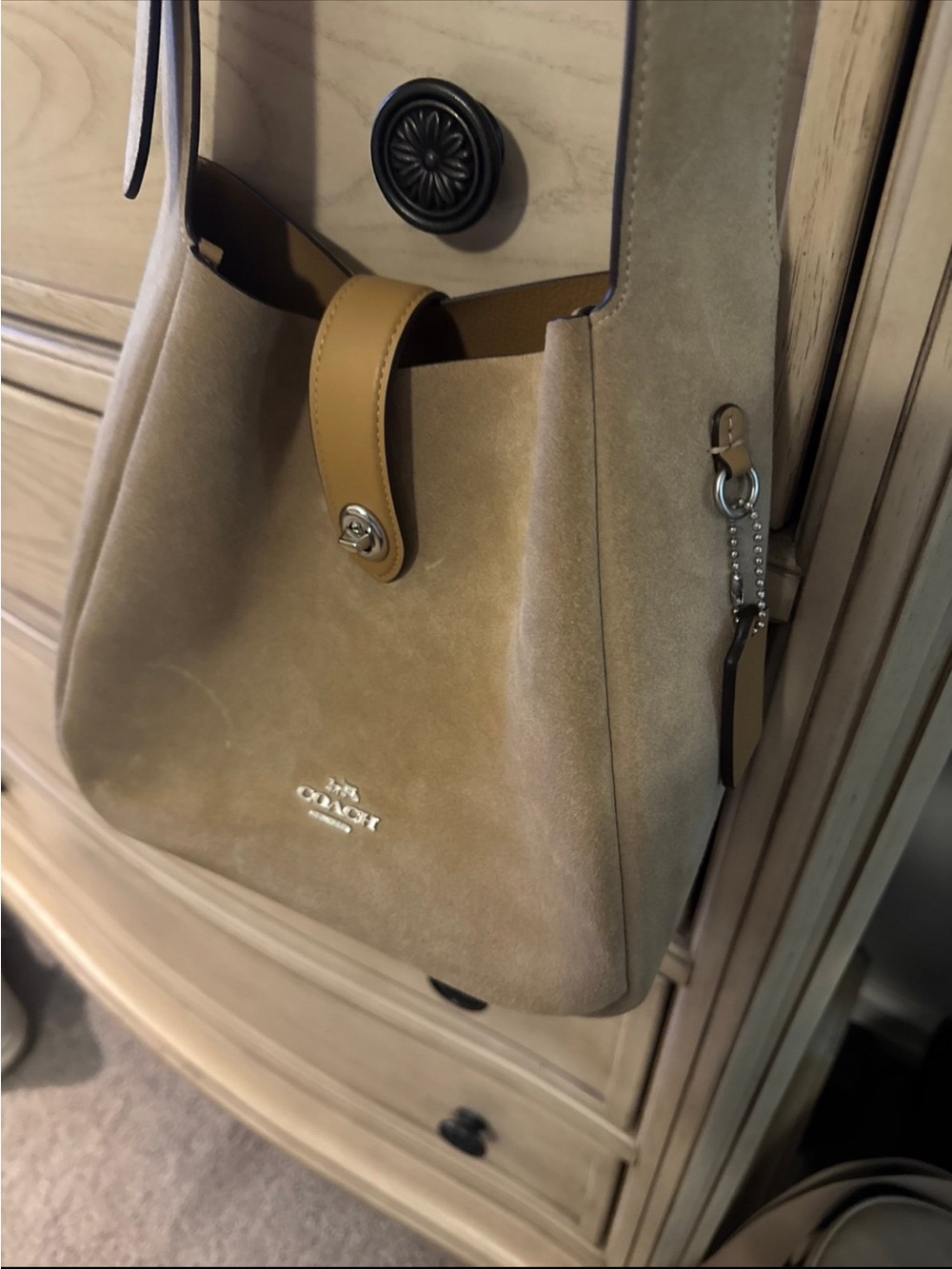 Coach Suede Taupe - Hadley Convertible Crossbody - Picture 2 of 9